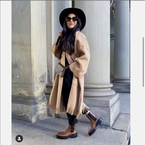 Zara Brown Blogger's Favorite Real Leather Lug Sole Combat Boots size 9